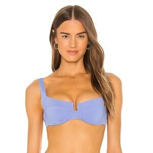 L*Space Peri Blue Camellia Bikini Top